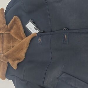 NWT💖STEPHEN Full Length Shearling Sheepskin Coat SIZE 42 Italy S/M + FUR SCARF